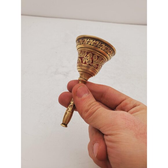 Vintage Brass Hand Bell - Handheld Solid Brass Bell with Charming Tone -… - Picture 5 of 9